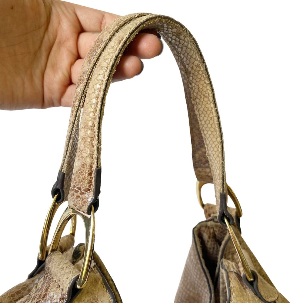 G.I.L.I Leather Snake Print Hobo Tote Shoulder Bag Purse - Picture 4 of 10